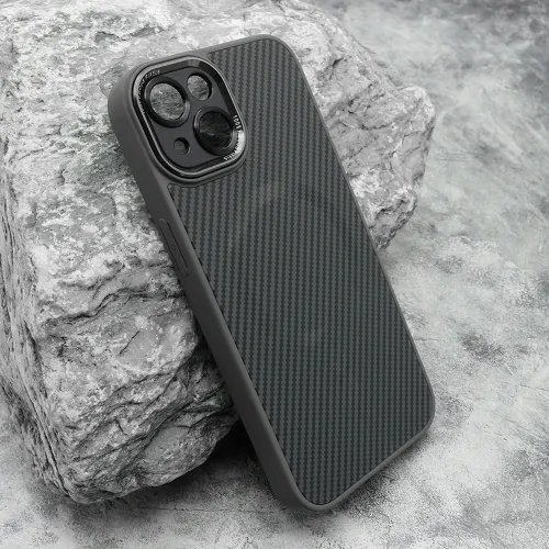 Futrola - maska CARBON MagSafe za iPhone 14 (6.1) siva (small camera) (MS).