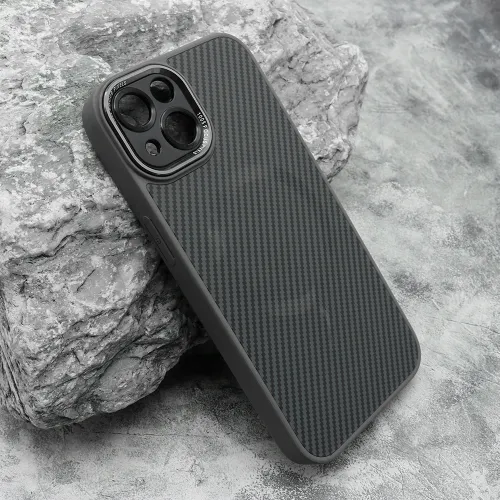 Futrola - maska CARBON MagSafe za iPhone 13 (6.1) siva (small camera) (MS).