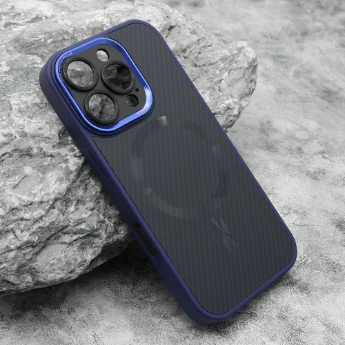 Futrola - maska CARBON MagSafe za iPhone 16 Pro (6.3) plava (small camera) (MS).