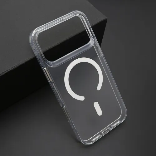 Futrola - maska COLOR FRAME MagSafe za iPhone 17 Pro Max (6.9) srebrna (providna) (MS).