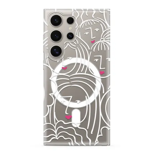 Futrola - maska silikonska print MagSafe za Samsung S928 Galaxy S24 Ultra 5G faces (MS).