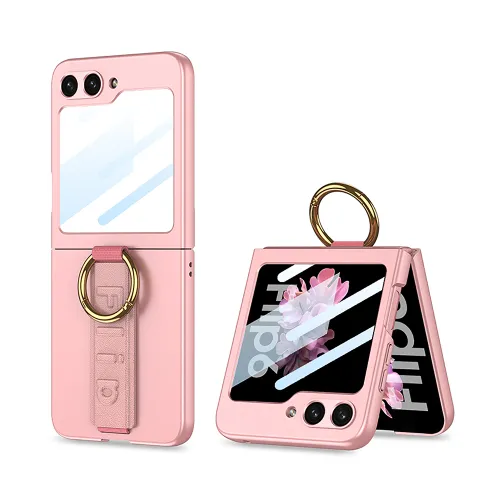 Futrola - maska STRAP RING CASE za Samsung F741B/F761B Galaxy Z Flip 6 5G/Z Flip 7 FE 5G roze (GKK case) (MS).