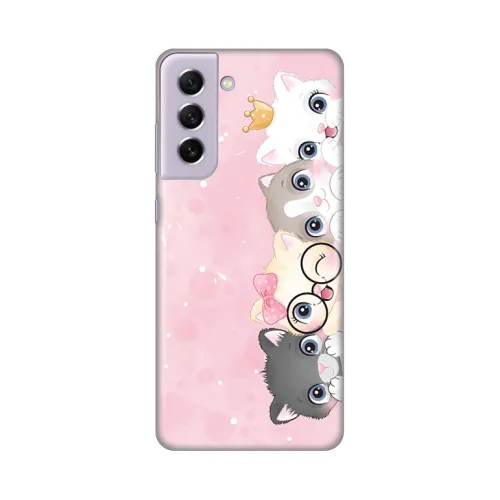 Silikonska futrola - maska print Skin za Samsung G990 Galaxy S21 FE Pink Cats.