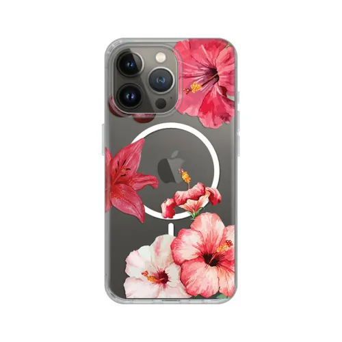 Futrola - maska print Magsafe za iPhone 13 Pro 6.1 Hibiscus.