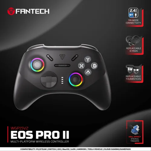 Joypad wireless Fantech WGP15V2 EOS PRO II multiplatform RGB crni.