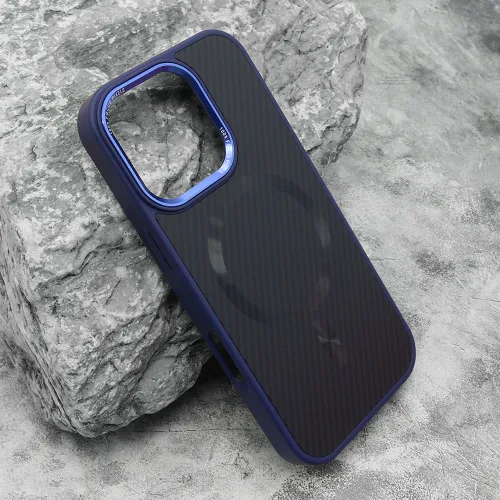 Futrola - maska CARBON MagSafe za iPhone 16 Pro (6.3) plava (big camera) (MS).