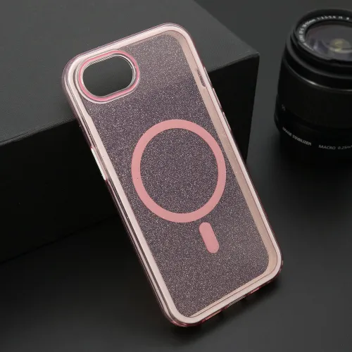 Futrola - maska CRYSTAL MagSafe za iPhone 16E (6.1) roze (MS).