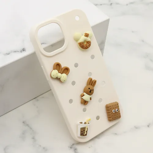 Futrola - maska TOY za iPhone 15 (6.1) bela (MS).