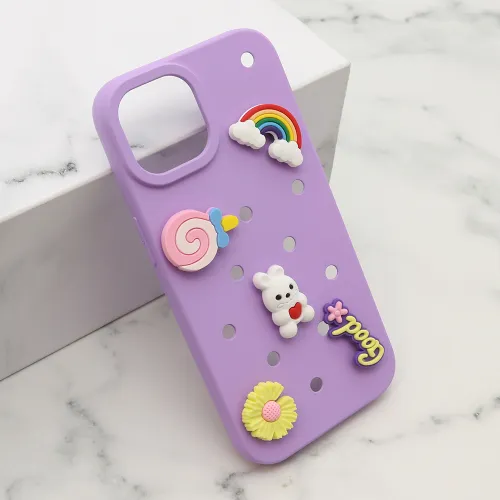 Futrola - maska TOY za iPhone 15 (6.1) ljubicasta (MS).