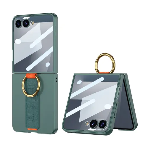 Futrola - maska STRAP RING CASE za Samsung F751B Galaxy Z Flip 7 5G zelena (GKK case) (MS).
