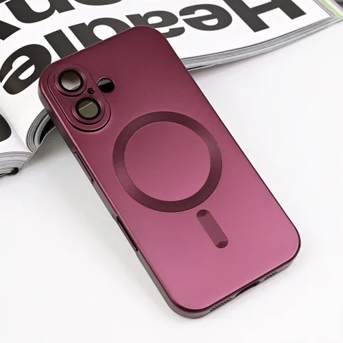 Futrola - maska Magsafe Chrome za iPhone 16 6.1 bordo.