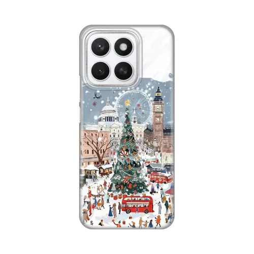 Silikonska futrola - maska print Skin za Huawei Honor X8c Christmas Town.