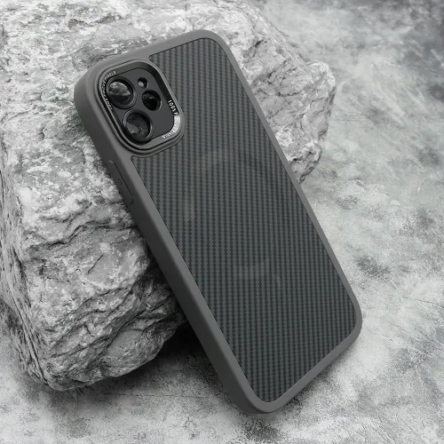 Futrola - maska CARBON MagSafe za iPhone 11 (6.1) siva (small camera) (MS).