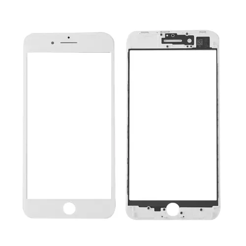 Staklo touchscreen-a + frame + OCA za iPhone 8 Plus Belo (Crown Quality).