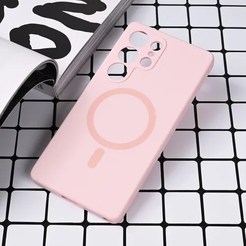 Futrola - maska Magsafe Pure color za Samsung S938 Galaxy S25 Ultra roze.