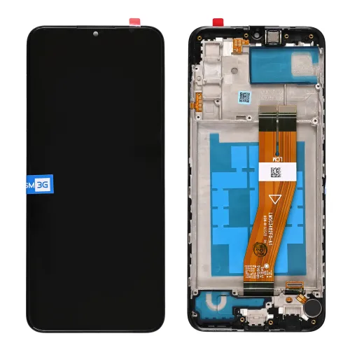 LCD ekran / displej za Samsung A025/Galaxy A02s (GH81-20181A) (163mm) + touchscreen + frame Black Full Original-SP.