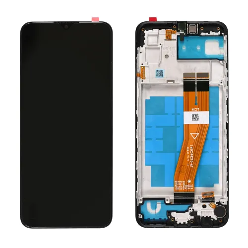 LCD ekran / displej za Samsung A035/Galaxy A03 (GH81-21626A) (163mm) + touchscreen + frame Black Full Original-SP.