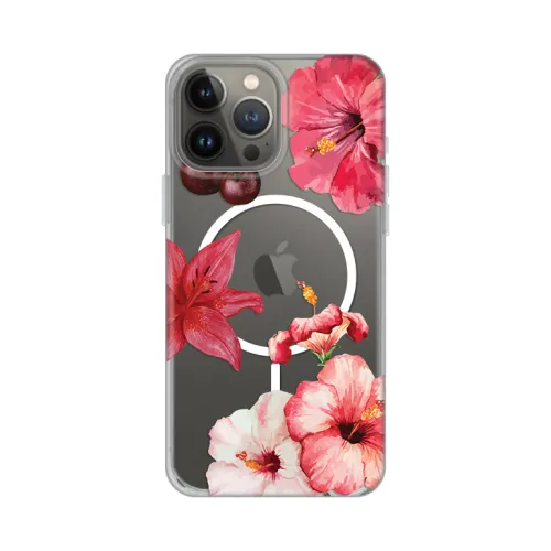 Futrola - maska print Magsafe za iPhone 13 Pro Max 6.7 Hibiscus.