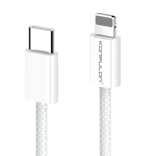 USB Data kabl KONFULON DC81 27W Type C na iPhone lightning beli 1m.