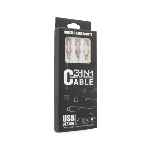 USB Data kabl Hisoonton 3u1 zlatni.