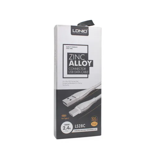 USB Data kabl LDNIO LS28C Type C sivi 1m.