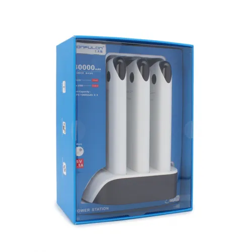 Docking station station + 3x back up baterije KONFULON PS01 10000 mAh bele.