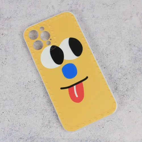 Futrola - maska Smile face za iPhone 12 Pro 6.1 zuta.