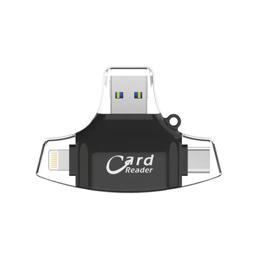 Citac kartica SD microSD na Type C Lightning USB 2.0 JWD-84 crni.