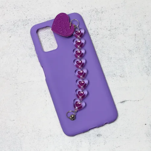 Futrola - maska Jewellery Heart za Samsung A037 Galaxy A03s ljubicasta.