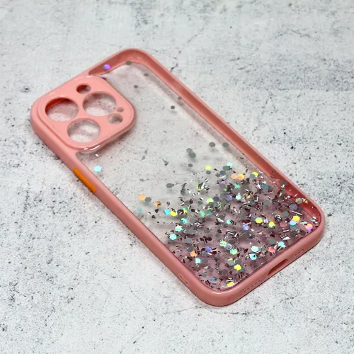 Futrola - maska Frame Glitter za iPhone 13 Pro 6.1 roze.