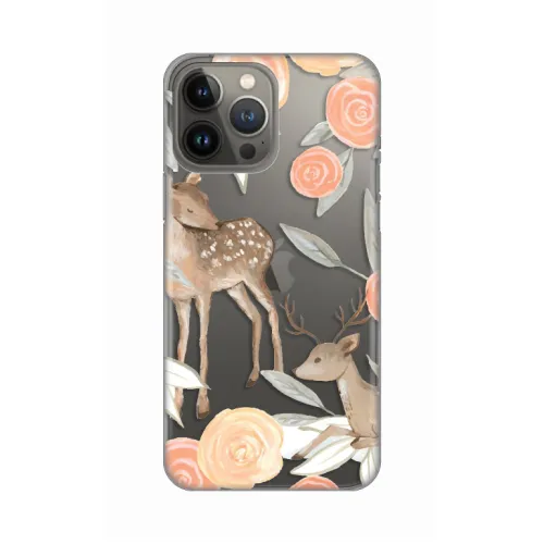 Silikonska futrola - maska print Skin za iPhone 13 Pro Max 6.7 Flower Deer.