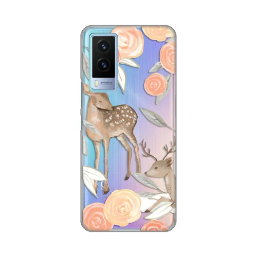 Silikonska futrola - maska print Skin za Vivo Y71T Flower Deer.