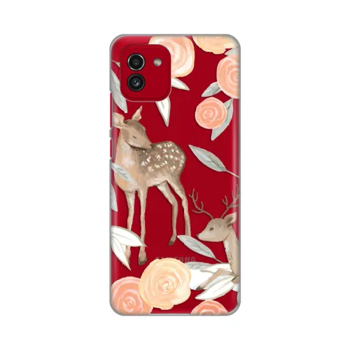 Silikonska futrola - maska print Skin za Samsung A035 Galaxy A03 Flower Deer.