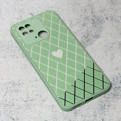 Futrola - maska Diamond Heart za Xiaomi Redmi 10C svetlo zelena.