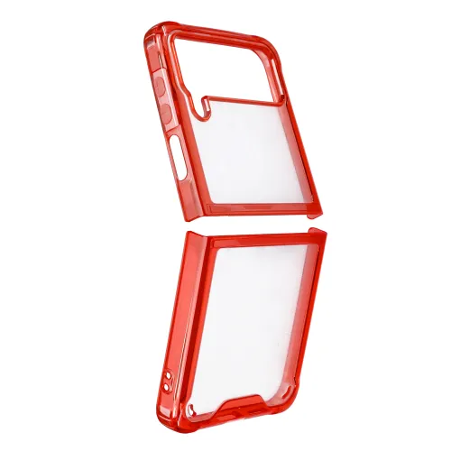 Futrola - maska Clear TPU za Samsung F721B Samsung F721 Galaxy Z Flip 4 crvena.