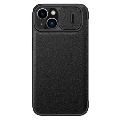 Futrola - maska Nillkin Qin Pro (plain leather) za iPhone 14 Plus 6.7 crna.