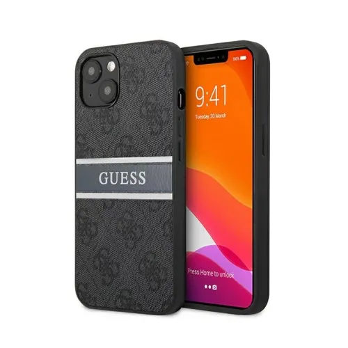 Futrola - maska Guess Stripe za iPhone 13 6.1 siva (GUHCP13M4GDGR).