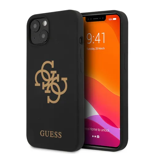 Futrola - maska Guess Hc Silicone za iPhone 13 6.1 crna (GUHCP13MLS4GGBK).