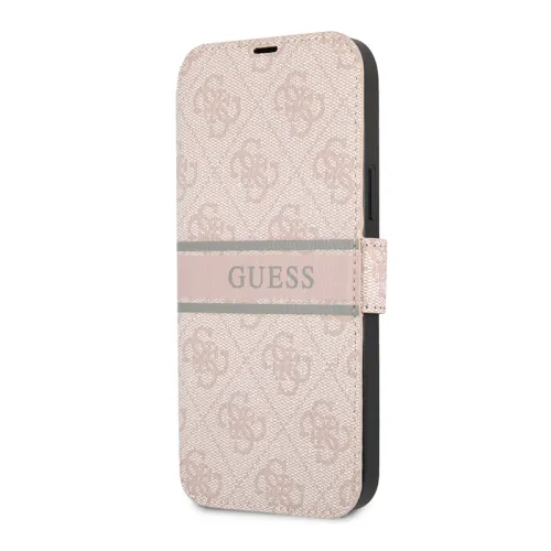 Futrola - maska Guess Stripe Bk Pu za iPhone 13 6.1 roze (GUBKP13M4GDPI).