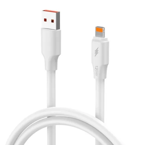 USB Data kabl KONFULON DL24, 5A, 120W, USB na iPhone lightning beli 1m.