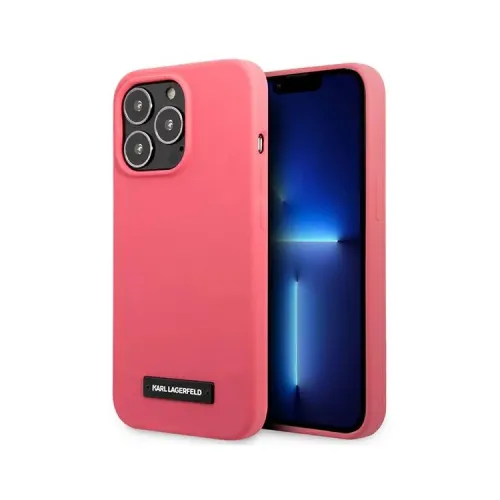 Futrola - maska Karl Lagerfeld Hc Silicone Plaque za iPhone 13 Pro 6.1 pink (KLHCP13LSLMP1PI).