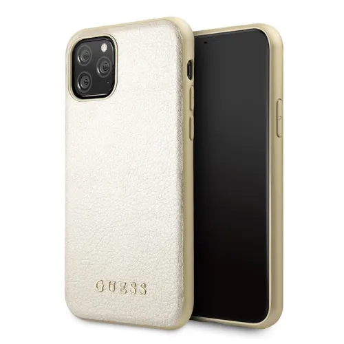 Futrola - maska Guess Hc PC Iridescent Leather za iPhone 11 Pro 5.8 zlatna (GUHCN58IGLGO).