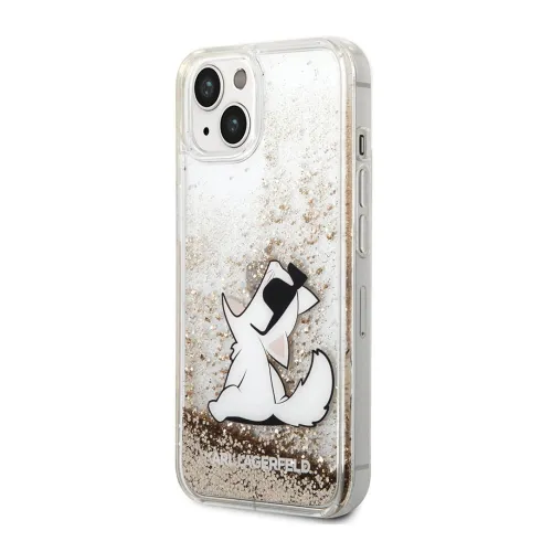 Futrola - maska Karl Lagerfeld Hc Liquid Glitter Choupette za iPhone 14 6.1 zlatna (KLHCP14SGCFD).