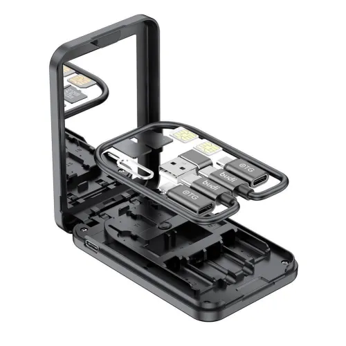 Multifunkcionalni box wireless punjac Budi Magsafe 15W 14 u 1 crni.