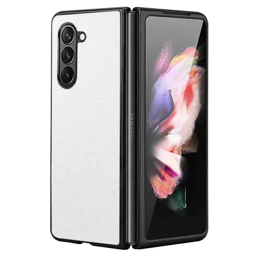 Futrola - maska Leather Fold za Samsung F946 Galaxy Z Fold 5 5G bela.