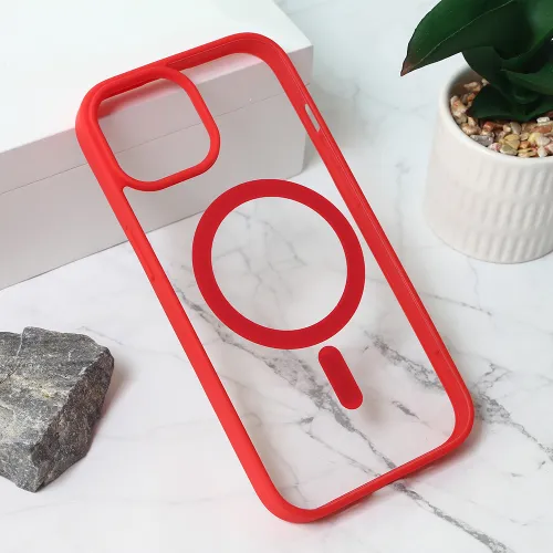 Futrola - maska Magsafe Frame Color za iPhone 15 6.1 crvena.