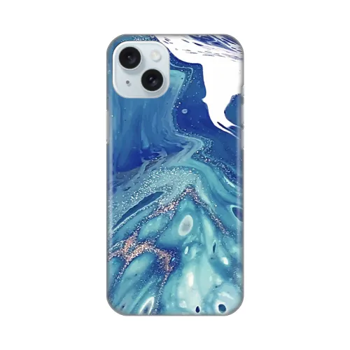 Silikonska futrola - maska print za iPhone 15 Plus 6.7 Blue Marble.