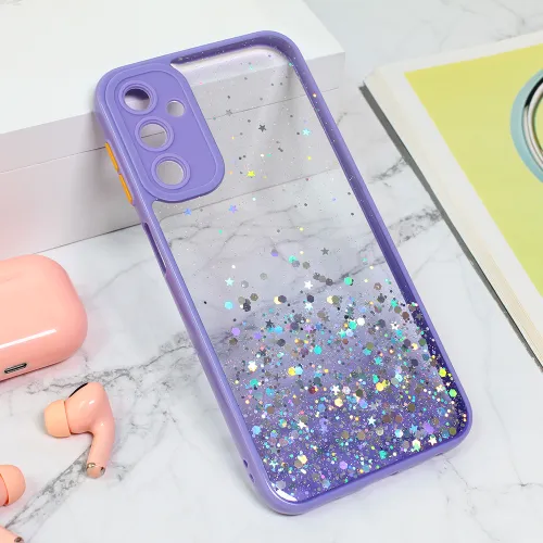 Futrola - maska Frame Glitter za Samsung A245 Galaxy A24 4G ljubicasta.