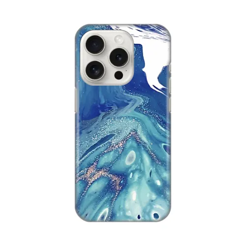 Silikonska futrola - maska print za iPhone 15 Pro 6.1 Blue Marble.