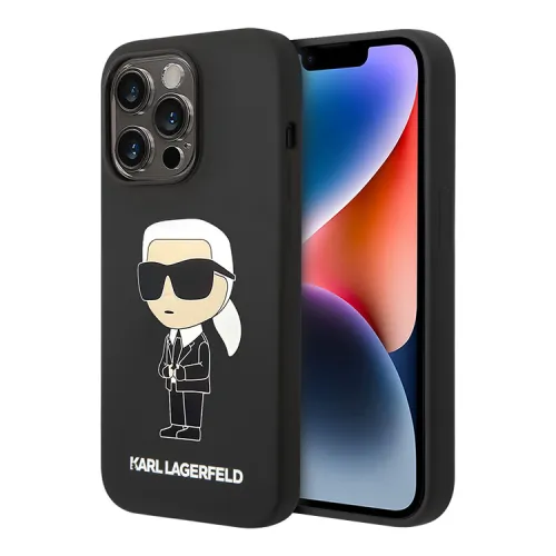 Futrola - maska Karl Lagerfeld Hc Silicone NFT Ikonik za iPhone 15 Pro 6.1 crna (KLHCP15LSNIKBCK).